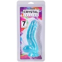 Crystal Jellies - Curved Realistic Cock with Balls - 7 Inch Teal