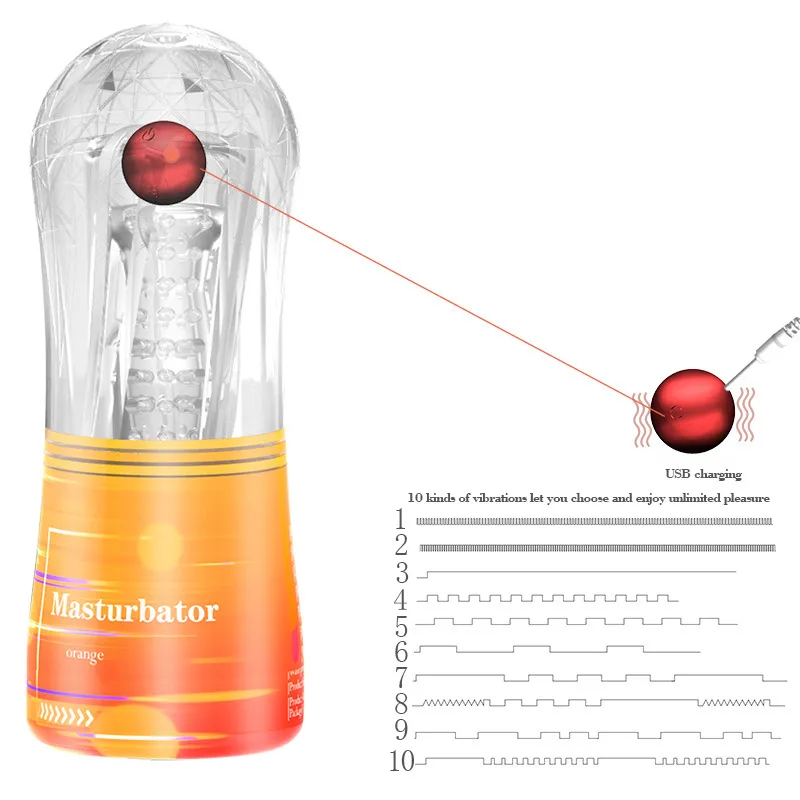 10 Modes Vibrating Stroker - Rechargeable