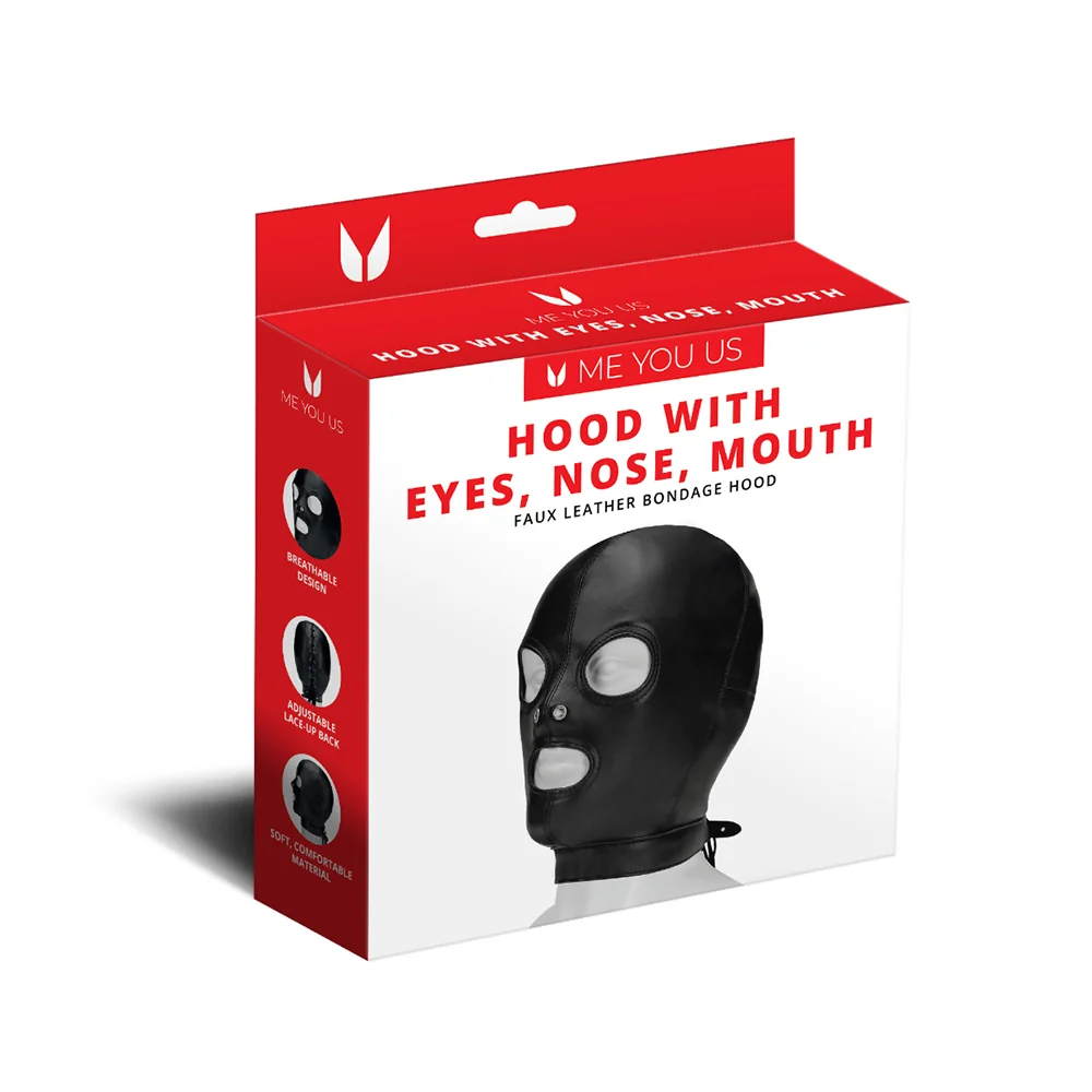 Me You Us Black Hood with Eyes Nose Mouth