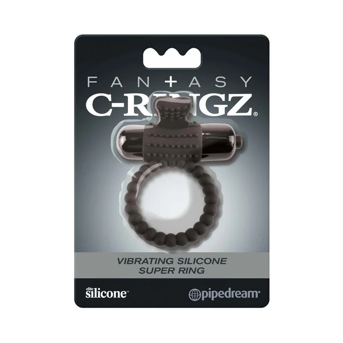 [62613] Fantasy C-Ringz Anillo vibrador de silicona para el pene con bala, color negro